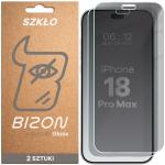Set 2 folii sticla securizata Bizon Glass Clear Shadow Privacy compatibile cu iPhone 18 Pro Max, Negru 2 - lerato.ro