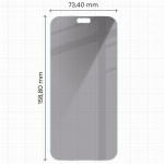 Set 2 folii sticla securizata Bizon Glass Clear Shadow Privacy compatibile cu iPhone 18 Pro Max, Negru 3 - lerato.ro