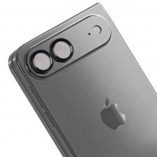 Folie sticla securizata camera foto Bizon Glass Snap Lens compatibila cu iPhone Duo, Negru