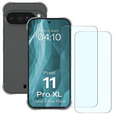 Huse si carcase Google Pixel Pro XL, Kit protectie 3 in 1 BizonMobile Clear Pack, Carcasa Bizon Salpa si 2 folii sticla Bizon Glass Clear, compatibil cu Google Pixel 11 Pro XL, Transparent, lerato.ro