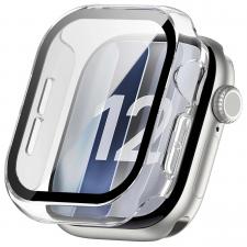 Carcasa cu protectie ecran BizonMobile Adamo compatibila cu Apple Watch 12 (46 mm), Transparent