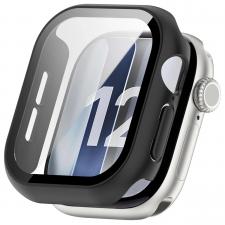 Carcasa cu protectie ecran BizonMobile Adamo compatibila cu Apple Watch 12 (42 mm), Negru