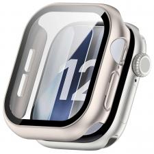 Carcasa cu protectie ecran BizonMobile Adamo compatibila cu Apple Watch 12 (42 mm), Satin Champagne