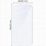 Set 2 folii sticla hibird Bizon Hybrid Mule compatibile cu  iPhone 18 Pro / 17 Pro, Transparent 3 - lerato.ro