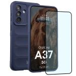 Kit protectie 2 in 1 BizonMobile, Carcasa Bizon Tur si Folie sticla securizata Bizon Glass Edge, compatibil cu Samsung Galaxy A37 5G, Dark Blue 2 - lerato.ro