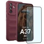 Kit protectie 2 in 1 BizonMobile, Carcasa Bizon Tur si Folie sticla securizata Bizon Glass Edge, compatibil cu Samsung Galaxy A37 5G, Dark Purple 2 - lerato.ro
