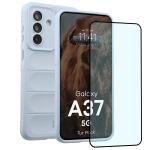 Kit protectie 2 in 1 BizonMobile, Carcasa Bizon Tur si Folie sticla securizata Bizon Glass Edge, compatibil cu Samsung Galaxy A37 5G, Light Blue 2 - lerato.ro
