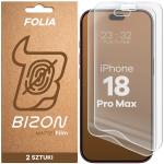Set 2 folii protectie Bizon Film Matte Duo compatibile cu iPhone 18 Pro Max, Transparent 2 - lerato.ro