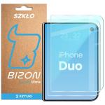 Set 2 folii sticla securizata Bizon Glass Clear compatibile cu iPhone Duo, Transparent 2 - lerato.ro