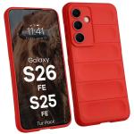 Kit protectie 2 in 1 BizonMobile, Carcasa Bizon Tur si Folie sticla securizata Bizon Glass Edge, compatibil cu Samsung Galaxy S26 FE / S25 FE, Rosu 4 - lerato.ro