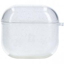 Carcasa Bizon Clear Case compatibila cu Apple AirPods 4, Glitter Clear