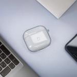 Carcasa Bizon Clear Case compatibila cu Apple AirPods 4, Glitter Clear 4 - lerato.ro