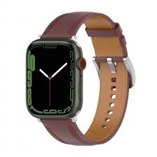 Curea Bizon Strap Watch Casual compatibila cu Apple Watch 8/9/10/11/12/SE/Ultra, 44/45/46/49mm, Dark Brown
