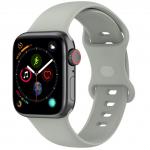 Curea din Bizon Strap Watch Silicone compatibila cu Apple Watch 38/40/41/42 mm, Light Grey 2 - lerato.ro