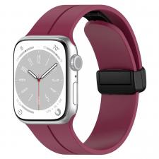 Curea din Bizon Strap Watch Silicone compatibila cu Apple Watch 38/40/41/42 mm, Dark Purple