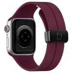Curea din Bizon Strap Watch Silicone compatibila cu Apple Watch 38/40/41/42 mm, Dark Purple 5 - lerato.ro