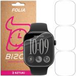 Set 3 folii de protectie Bizon HydroFlex compatibile cu Apple Watch 12 (46 mm), Transparent 2 - lerato.ro