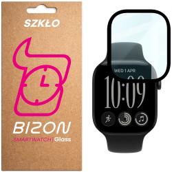 Folie protectie Bizon Watch Glass Edge Hybrid compatibile cu Apple Watch 12 (46 mm), Negru