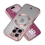 Carcasa cu protectie pentru camera Bizon GuardO cu MagSafe compatibila cu iPhone 16 Pro, Transparent / Roz 3 - lerato.ro