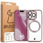 Carcasa cu protectie pentru camera Bizon GuardO cu MagSafe compatibila cu iPhone 16 Pro, Transparent / Roz 6 - lerato.ro