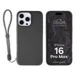 Carcasa Bizon CarbO cu MagSafe si Wrist Strap compatibila cu iPhone 16 Pro Max, Negru 2 - lerato.ro