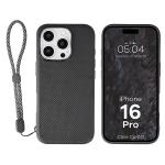 Carcasa Bizon CarbO cu MagSafe si Wrist Strap compatibila cu iPhone 16 Pro, Negru 2 - lerato.ro