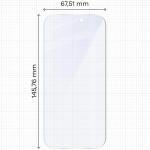 Set 2 folii protectie Bizon Eplikator Hybrid Mule compatibile cu iPhone 16 Pro, Transparent 3 - lerato.ro