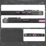 Carcasa Bizon CarbO cu MagSafe si Wrist Strap compatibila cu iPhone 16, Negru 5 - lerato.ro