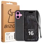 Carcasa Bizon CarbO cu MagSafe si Wrist Strap compatibila cu iPhone 16, Negru 7 - lerato.ro