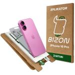 Set 2 folii protectie Bizon Eplikator Hybrid Shadow Privacy compatibile cu iPhone 16 Pro, Negru 2 - lerato.ro