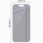 Set 2 folii protectie Bizon Eplikator Hybrid Shadow Privacy compatibile cu iPhone 16 Pro, Negru 3 - lerato.ro