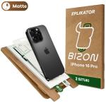 Set 2 folii protectie Bizon Eplikator Film Matte compatibile cu iPhone 16 Pro, Transparent 2 - lerato.ro