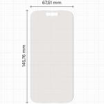 Set 2 folii protectie Bizon Eplikator Film Matte compatibile cu iPhone 16 Pro, Transparent 3 - lerato.ro