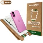 Set 2 folii protectie Bizon Eplikator Film Matte compatibile cu iPhone 16, Transparent 2 - lerato.ro