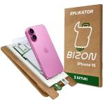 Set 2 folii protectie Bizon Eplikator Hybrid Mule compatibile cu iPhone 16, Transparent 2 - lerato.ro