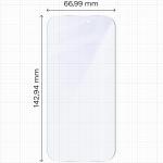 Set 2 folii protectie Bizon Eplikator Hybrid Mule compatibile cu iPhone 16, Transparent 3 - lerato.ro