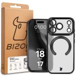 Carcasa cu protectie pentru camera Bizon GuardO cu MagSafe compatibila cu iPhone 18 Pro / 17 Pro, Transparent / Negru 6 - lerato.ro