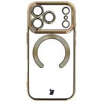 Carcasa cu protectie pentru camera Bizon GuardO cu MagSafe compatibila cu iPhone 18 Pro / 17 Pro, Clear / Gold 2 - lerato.ro