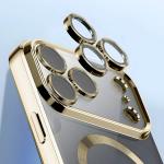Carcasa cu protectie pentru camera Bizon GuardO cu MagSafe compatibila cu iPhone 18 Pro / 17 Pro, Clear / Gold 4 - lerato.ro