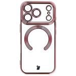 Carcasa cu protectie pentru camera Bizon GuardO cu MagSafe compatibila cu iPhone 18 Pro / 17 Pro, Transparent / Roz 2 - lerato.ro