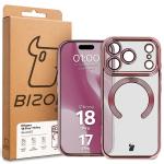 Carcasa cu protectie pentru camera Bizon GuardO cu MagSafe compatibila cu iPhone 18 Pro / 17 Pro, Transparent / Roz 6 - lerato.ro