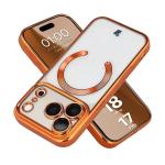 Carcasa cu protectie pentru camera Bizon GuardO cu MagSafe compatibila cu iPhone 18 Pro / 17 Pro, Transparent / Portocaliu 3 - lerato.ro