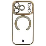 Carcasa cu protectie pentru camera Bizon GuardO cu MagSafe compatibila cu iPhone 18 Pro Max / 17 Pro Max, Clear / Gold 2 - lerato.ro
