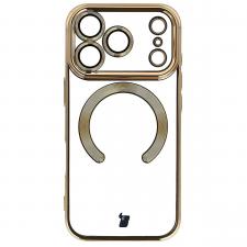 Carcasa cu protectie pentru camera Bizon GuardO cu MagSafe compatibila cu iPhone 18 Pro Max / 17 Pro Max, Clear / Gold