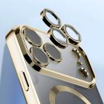 Carcasa cu protectie pentru camera Bizon GuardO cu MagSafe compatibila cu iPhone 18 Pro Max / 17 Pro Max, Clear / Gold 4 - lerato.ro