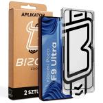 Set 2 folii sticla securizata Bizon Glass Aplikator Edge, Kit montare inclus, compatibila cu Xiaomi Poco F9 Ultra, Negru 2 - lerato.ro