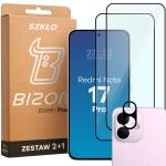 Set protectie 3in1 Bizon Glass Edge Pack, 2 folii sticla ecran + 1 folie sticla camera foto, compatibil cu Xiaomi Redmi Note 17 Pro 5G, Negru 2 - lerato.ro