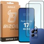 Set protectie 3in1 Bizon Glass Edge Pack, 2 folii sticla ecran + 1 folie sticla camera foto, compatibil cu Xiaomi Redmi Note 17, Negru 2 - lerato.ro