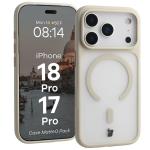 Kit protectie 2 in 1 BizonMobile, Carcasa Bizon MatteO si Folie sticla securizata Bizon Glass Edge, compatibil cu iPhone 18 Pro / 17 Pro, Bej 4 - lerato.ro