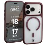 Kit protectie 2 in 1 BizonMobile, Carcasa Bizon MatteO si Folie sticla securizata Bizon Glass Edge, compatibil cu iPhone 18 Pro / 17 Pro, Burgundy 4 - lerato.ro